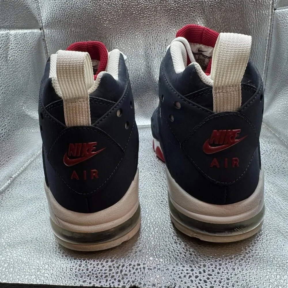 Sz 10 Nike Air Max 2 Mens Blue White High Top Lace Up‎ Basketball Sneakers